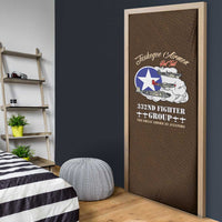Tuskegee Airmen WWII Heroes Door Cover The Great American Aviators Brown Leather Pattern - Wonder Print Shop