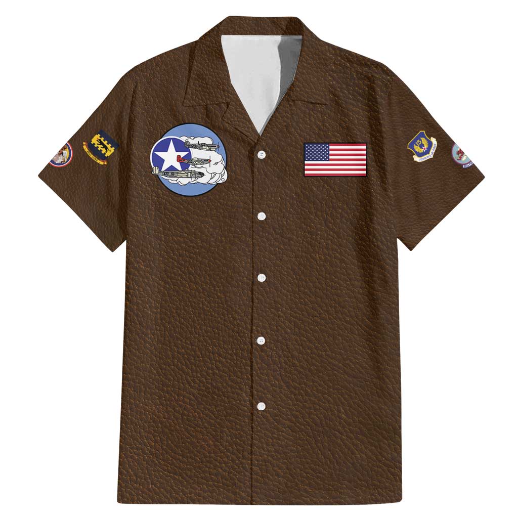 Tuskegee Airmen WWII Heroes Family Matching Mermaid Dress and Hawaiian Shirt The Great American Aviators Brown Leather Pattern - Wonder Print Shop