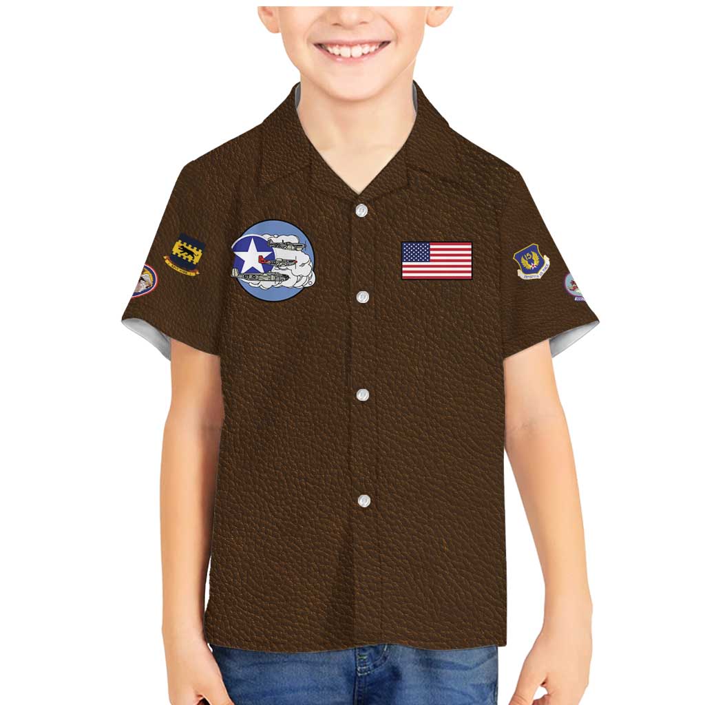 Tuskegee Airmen WWII Heroes Family Matching Mermaid Dress and Hawaiian Shirt The Great American Aviators Brown Leather Pattern - Wonder Print Shop
