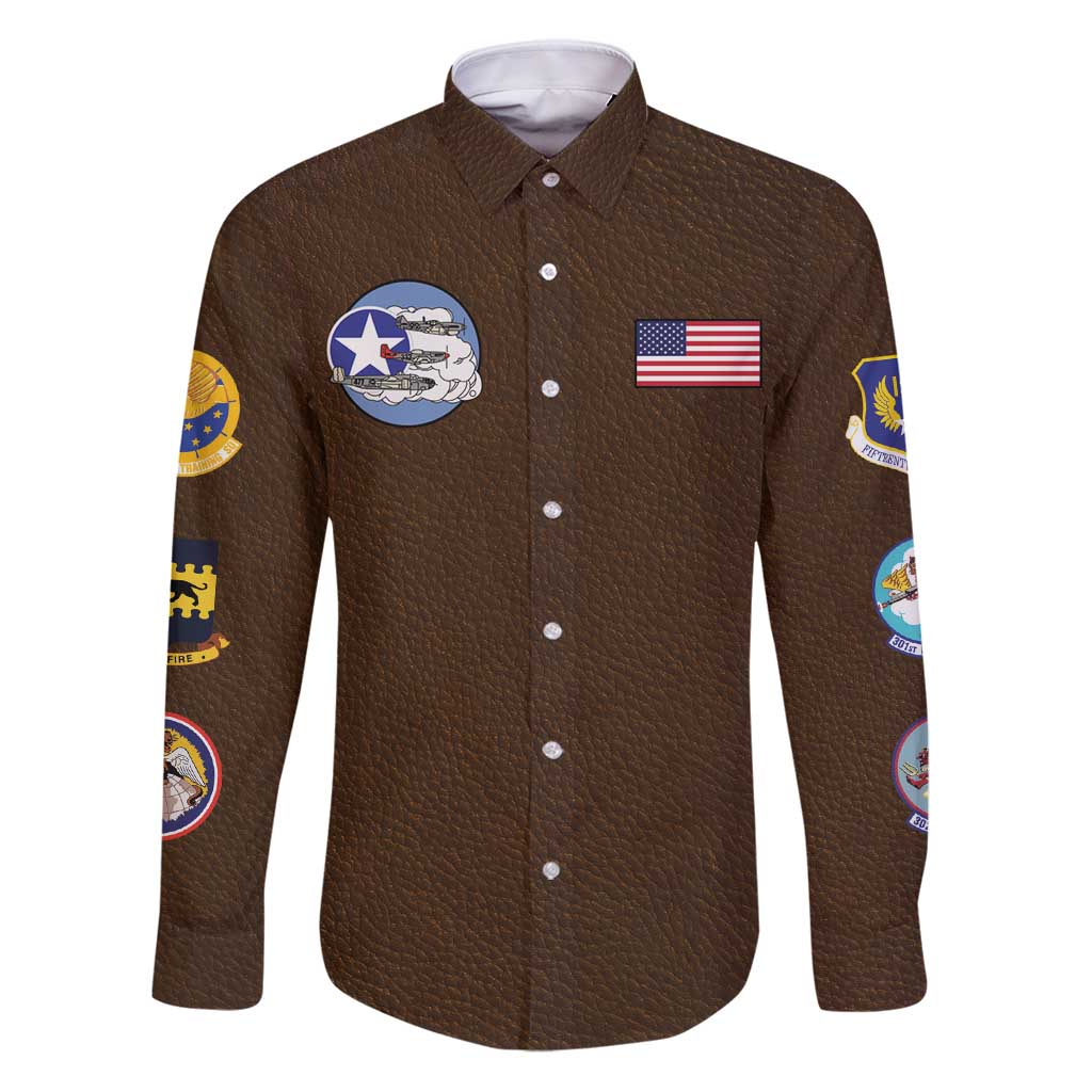 Tuskegee Airmen WWII Heroes Family Matching Puletasi and Hawaiian Shirt The Great American Aviators Brown Leather Pattern - Wonder Print Shop