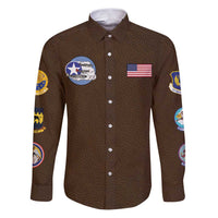 Tuskegee Airmen WWII Heroes Family Matching Puletasi and Hawaiian Shirt The Great American Aviators Brown Leather Pattern - Wonder Print Shop