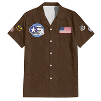 Tuskegee Airmen WWII Heroes Family Matching Short Sleeve Bodycon Dress and Hawaiian Shirt The Great American Aviators Brown Leather Pattern - Wonder Print Shop