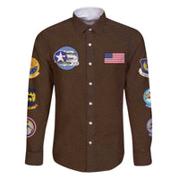 Tuskegee Airmen WWII Heroes Family Matching Summer Maxi Dress and Hawaiian Shirt The Great American Aviators Brown Leather Pattern - Wonder Print Shop