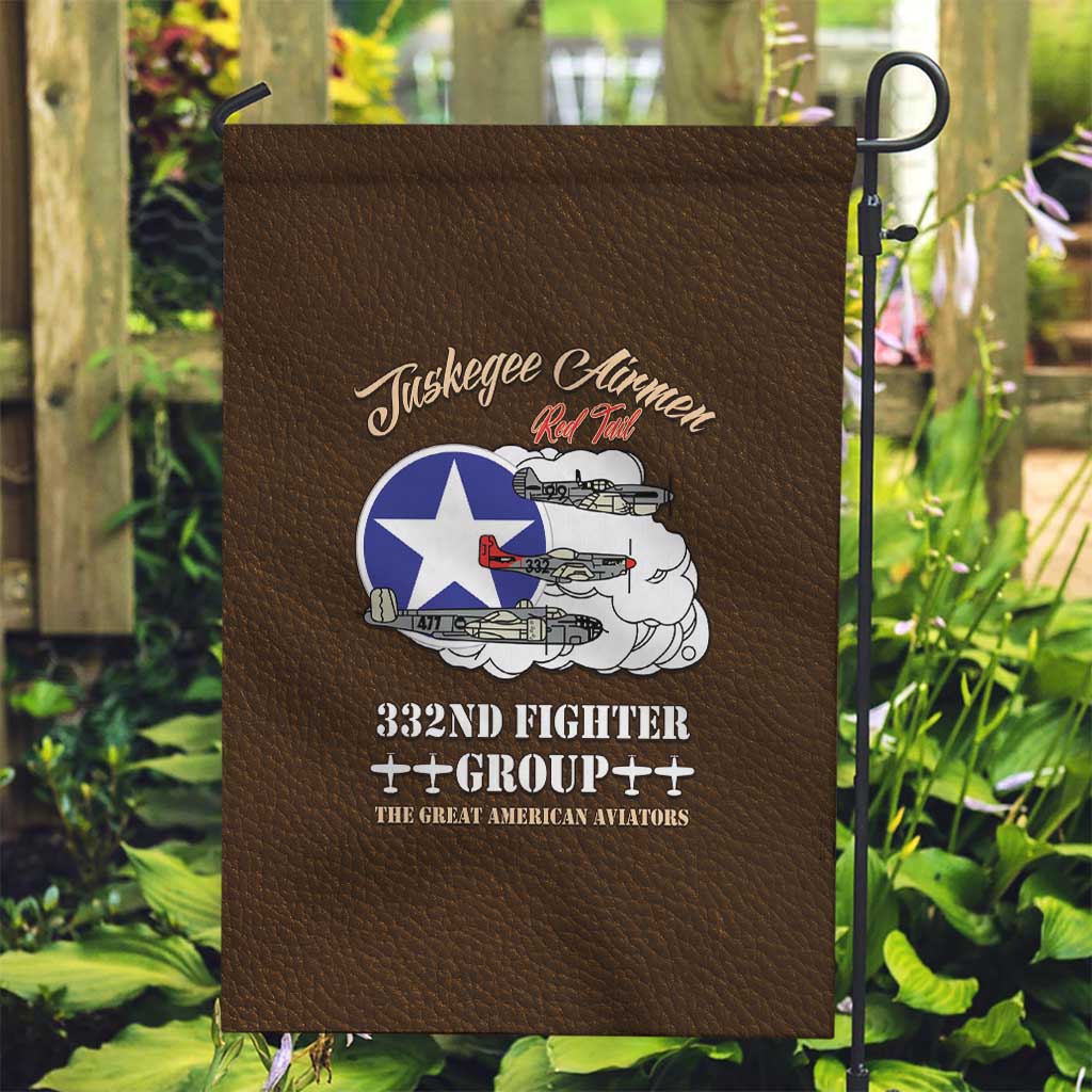 Tuskegee Airmen WWII Heroes Garden Flag The Great American Aviators Brown Leather Pattern - Wonder Print Shop