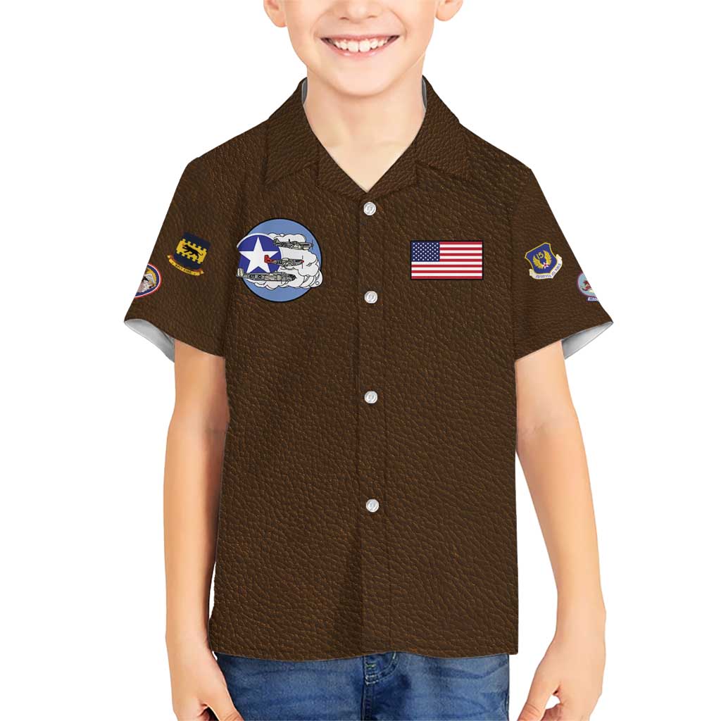 Tuskegee Airmen WWII Heroes Hawaiian Shirt The Great American Aviators Brown Leather Pattern - Wonder Print Shop