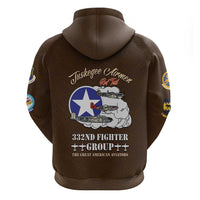 Tuskegee Airmen WWII Heroes Hoodie The Great American Aviators Brown Leather Pattern - Wonder Print Shop