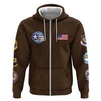 Tuskegee Airmen WWII Heroes Hoodie The Great American Aviators Brown Leather Pattern - Wonder Print Shop