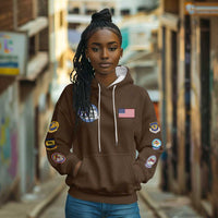 Tuskegee Airmen WWII Heroes Hoodie The Great American Aviators Brown Leather Pattern - Wonder Print Shop