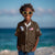 Tuskegee Airmen WWII Heroes Kid Hawaiian Shirt The Great American Aviators Brown Leather Pattern - Wonder Print Shop