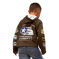 Tuskegee Airmen WWII Heroes Kid Hoodie The Great American Aviators Brown Leather Pattern - Wonder Print Shop