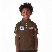 Tuskegee Airmen WWII Heroes Kid Polo Shirt The Great American Aviators Brown Leather Pattern - Wonder Print Shop