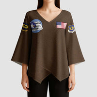 Tuskegee Airmen WWII Heroes Kimono Sleeve Blouse The Great American Aviators Brown Leather Pattern - Wonder Print Shop