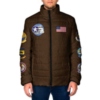 Tuskegee Airmen WWII Heroes Padded Jacket The Great American Aviators Brown Leather Pattern - Wonder Print Shop