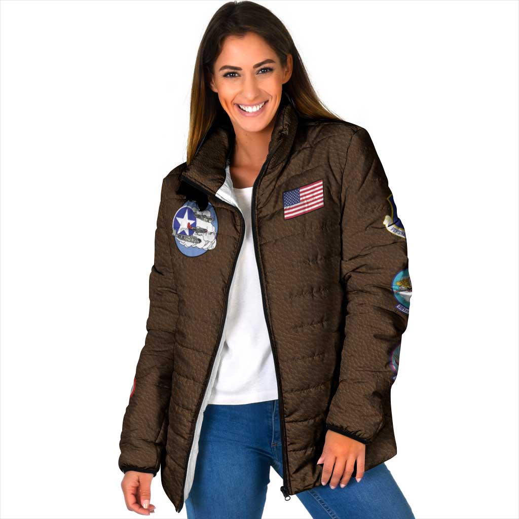 Tuskegee Airmen WWII Heroes Padded Jacket The Great American Aviators Brown Leather Pattern - Wonder Print Shop