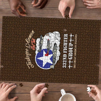 Tuskegee Airmen WWII Heroes Puzzle The Great American Aviators Brown Leather Pattern - Wonder Print Shop