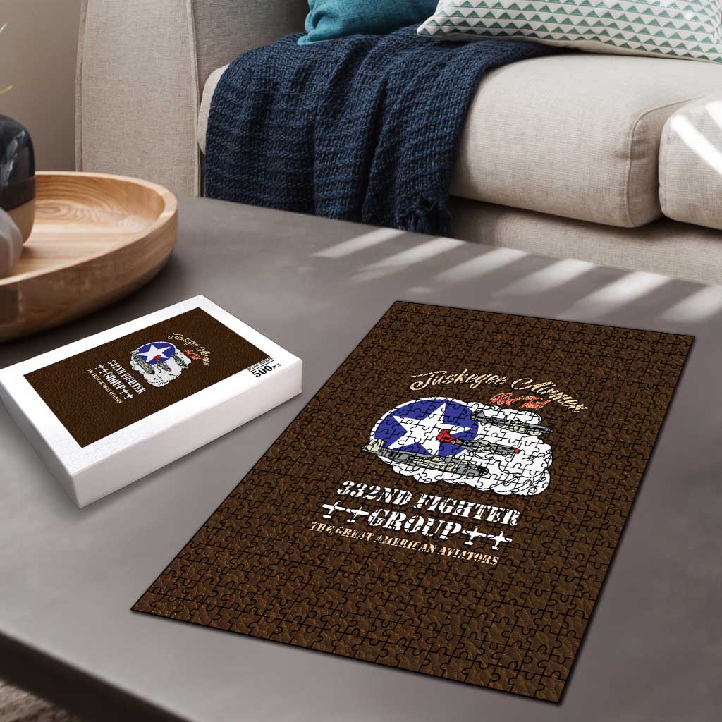 Tuskegee Airmen WWII Heroes Puzzle The Great American Aviators Brown Leather Pattern - Wonder Print Shop