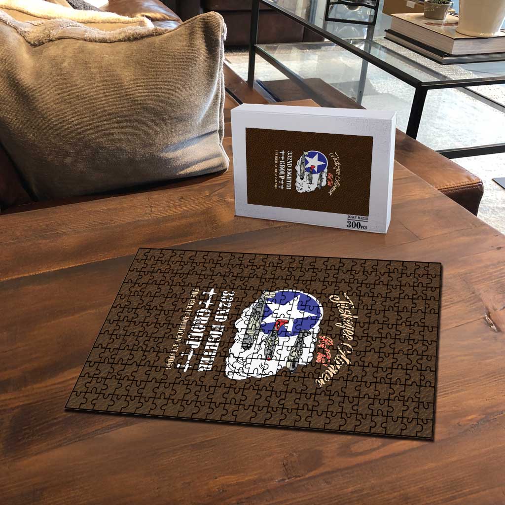 Tuskegee Airmen WWII Heroes Puzzle The Great American Aviators Brown Leather Pattern - Wonder Print Shop