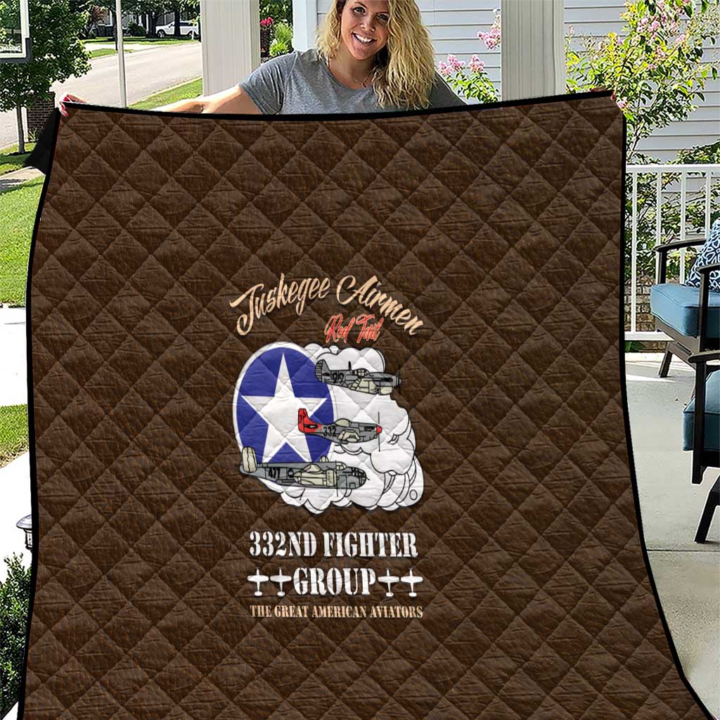 Tuskegee Airmen WWII Heroes Quilt The Great American Aviators Brown Leather Pattern - Wonder Print Shop