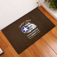 Tuskegee Airmen WWII Heroes Rubber Doormat The Great American Aviators Brown Leather Pattern - Wonder Print Shop
