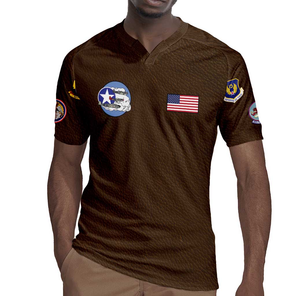 Tuskegee Airmen WWII Heroes Rugby Jersey The Great American Aviators Brown Leather Pattern - Wonder Print Shop