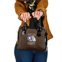 Tuskegee Airmen WWII Heroes Shoulder Handbag The Great American Aviators Brown Leather Pattern - Wonder Print Shop