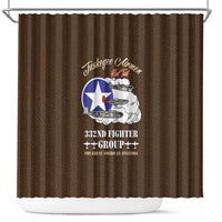 Tuskegee Airmen WWII Heroes Shower Curtain The Great American Aviators Brown Leather Pattern - Wonder Print Shop