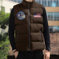 Tuskegee Airmen WWII Heroes Sleeveless Puffer Jacket The Great American Aviators Brown Leather Pattern - Wonder Print Shop
