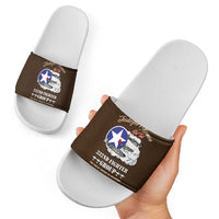 Tuskegee Airmen WWII Heroes Slide Sandals The Great American Aviators Brown Leather Pattern - Wonder Print Shop