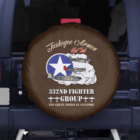 Tuskegee Airmen WWII Heroes Spare Tire Cover The Great American Aviators Brown Leather Pattern - Wonder Print Shop