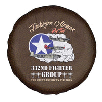 Tuskegee Airmen WWII Heroes Spare Tire Cover The Great American Aviators Brown Leather Pattern - Wonder Print Shop