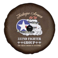 Tuskegee Airmen WWII Heroes Spare Tire Cover The Great American Aviators Brown Leather Pattern - Wonder Print Shop