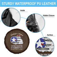 Tuskegee Airmen WWII Heroes Spare Tire Cover The Great American Aviators Brown Leather Pattern - Wonder Print Shop