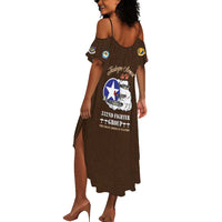 Tuskegee Airmen WWII Heroes Summer Maxi Dress The Great American Aviators Brown Leather Pattern - Wonder Print Shop