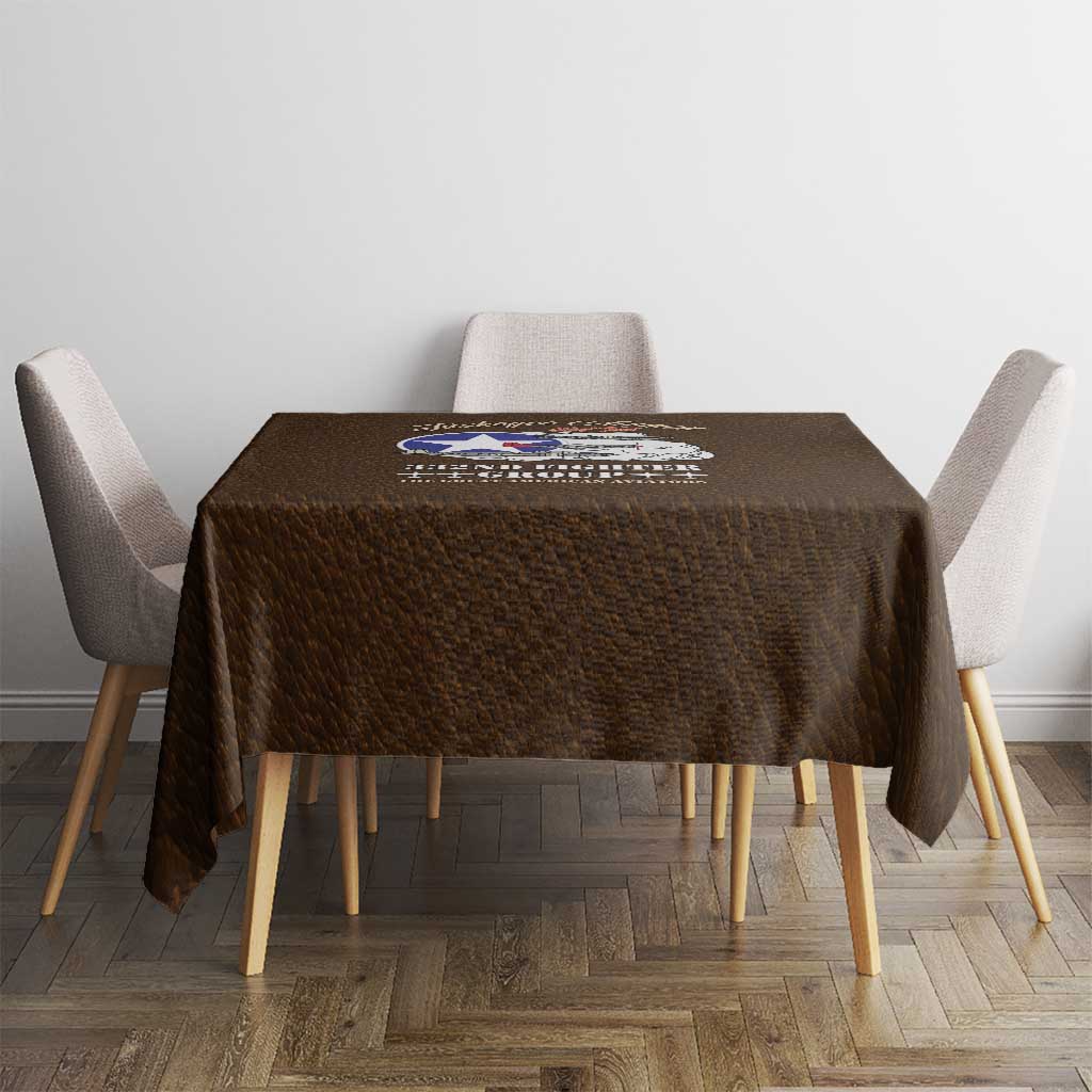 Tuskegee Airmen WWII Heroes Tablecloth The Great American Aviators Brown Leather Pattern - Wonder Print Shop
