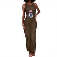 Tuskegee Airmen WWII Heroes Tank Maxi Dress The Great American Aviators Brown Leather Pattern - Wonder Print Shop