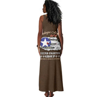 Tuskegee Airmen WWII Heroes Tank Maxi Dress The Great American Aviators Brown Leather Pattern - Wonder Print Shop