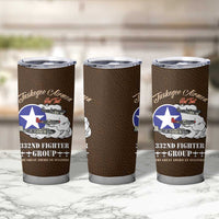 Tuskegee Airmen WWII Heroes Tumbler Cup The Great American Aviators Brown Leather Pattern - Wonder Print Shop