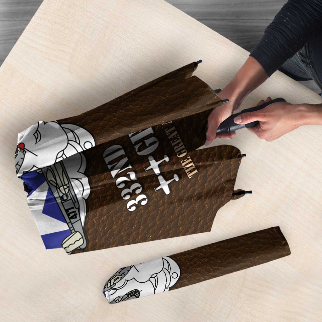 Tuskegee Airmen WWII Heroes Umbrella The Great American Aviators Brown Leather Pattern - Wonder Print Shop