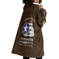 Tuskegee Airmen WWII Heroes Wearable Blanket Hoodie The Great American Aviators Brown Leather Pattern - Wonder Print Shop