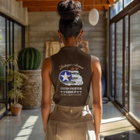 Tuskegee Airmen WWII Heroes Women Sleeveless Polo Shirt The Great American Aviators Brown Leather Pattern - Wonder Print Shop