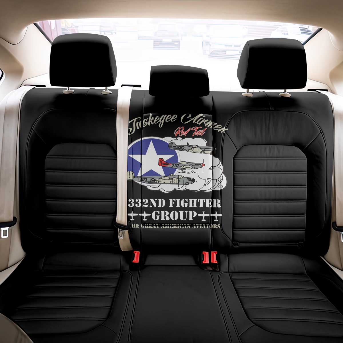 Tuskegee Airmen WWII Heroes Back Car Seat Cover The Great American Aviators Black Art - Wonder Print Shop