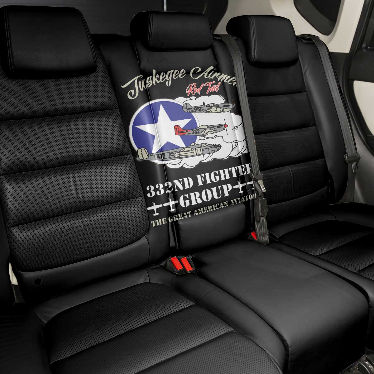 Tuskegee Airmen WWII Heroes Back Car Seat Cover The Great American Aviators Black Art - Wonder Print Shop