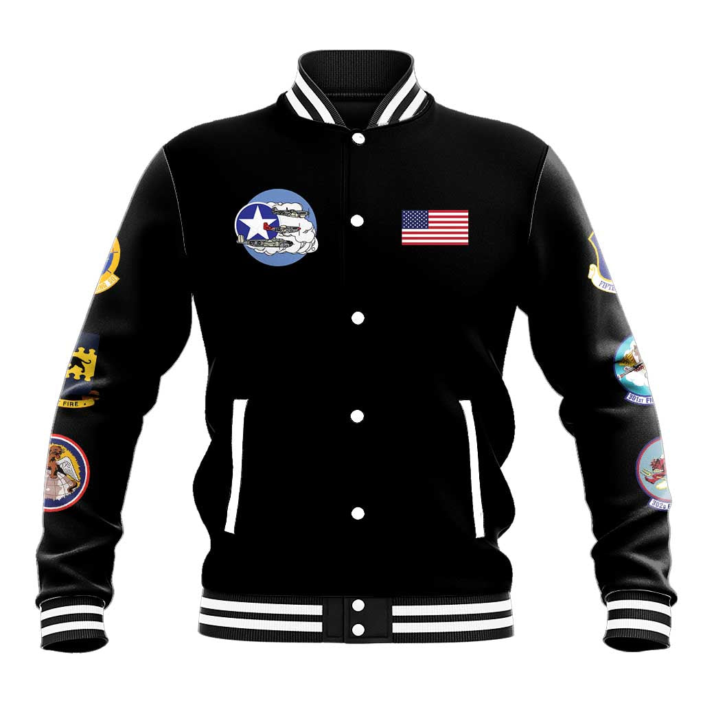 Tuskegee Airmen WWII Heroes Baseball Jacket The Great American Aviators Black Art - Wonder Print Shop