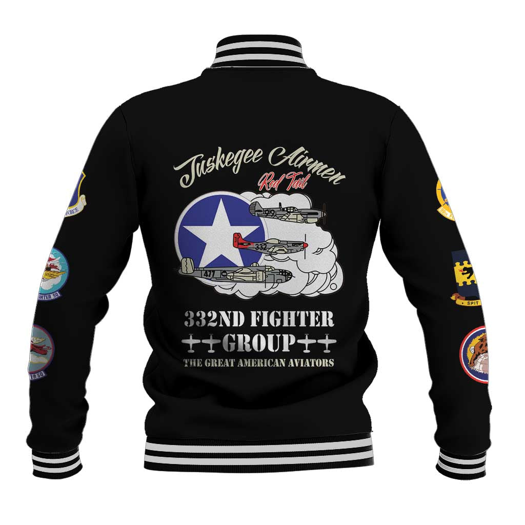 Tuskegee Airmen WWII Heroes Baseball Jacket The Great American Aviators Black Art - Wonder Print Shop