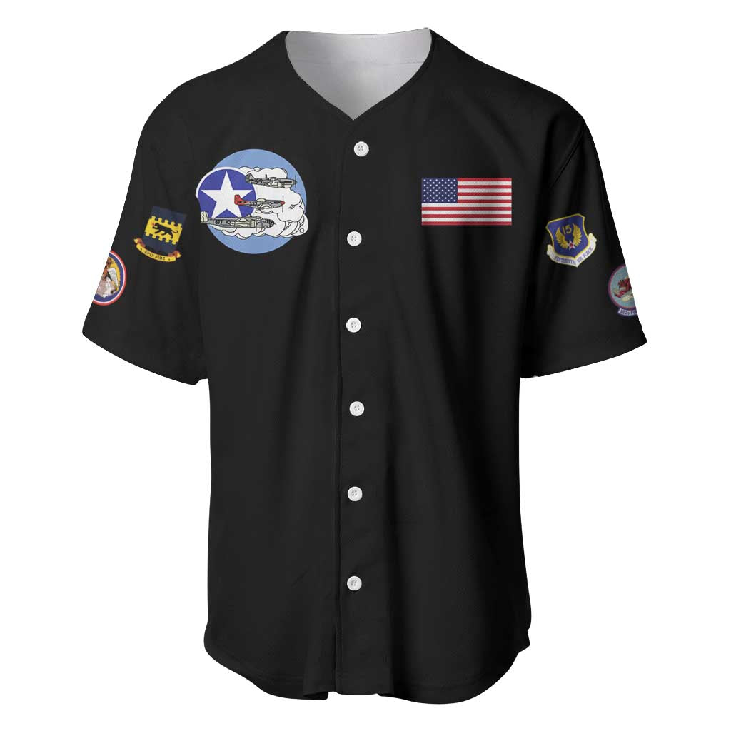 Tuskegee Airmen WWII Heroes Baseball Jersey The Great American Aviators Black Art - Wonder Print Shop