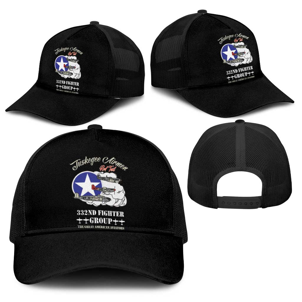 Tuskegee Airmen WWII Heroes Baseball Net Cap The Great American Aviators Black Art - Wonder Print Shop