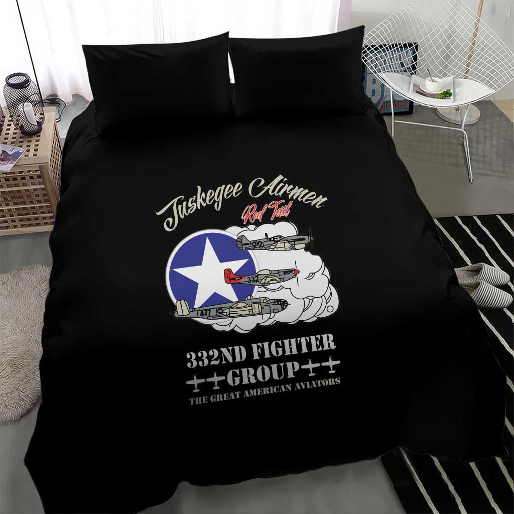 Tuskegee Airmen WWII Heroes Bedding Set The Great American Aviators Black Art - Wonder Print Shop