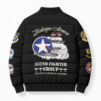 Tuskegee Airmen WWII Heroes Bomber Puffer Jacket The Great American Aviators Black Art - Wonder Print Shop