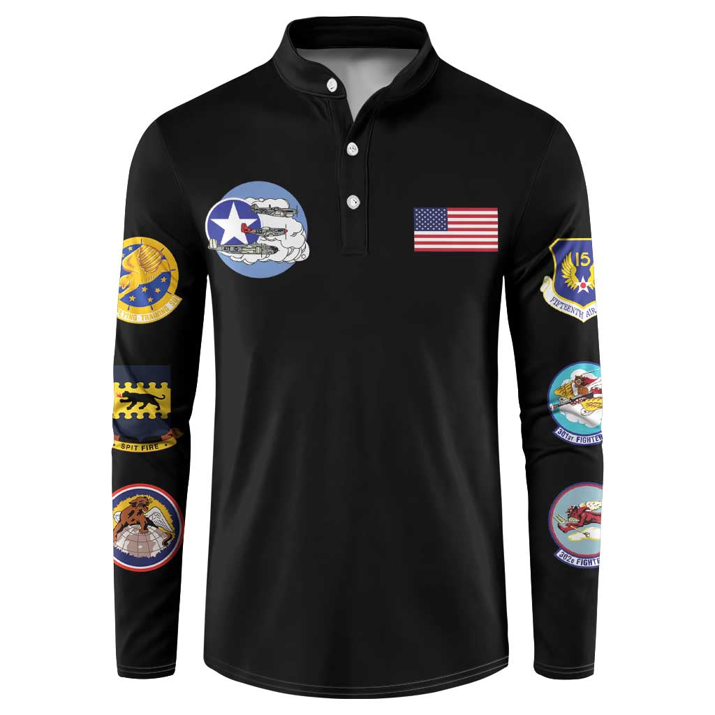 Tuskegee Airmen WWII Heroes Button Sweatshirt The Great American Aviators Black Art - Wonder Print Shop