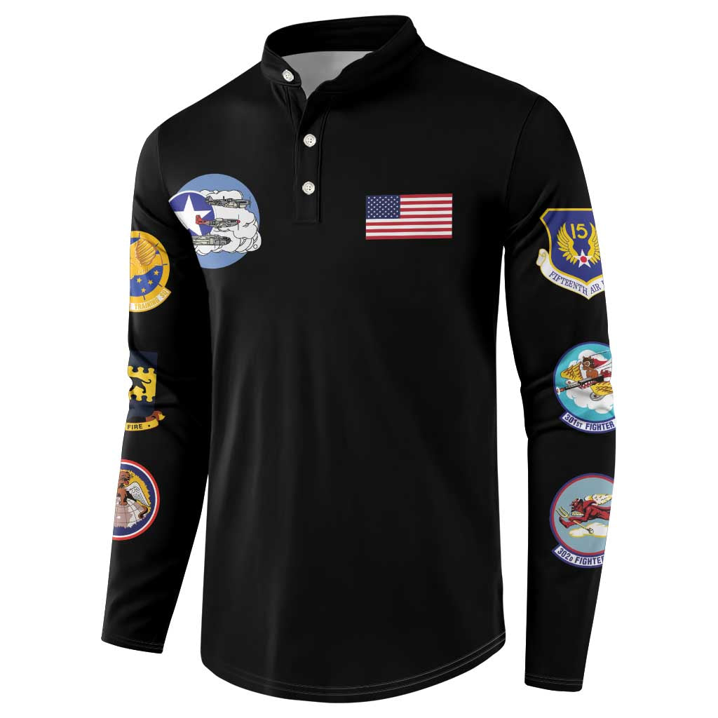 Tuskegee Airmen WWII Heroes Button Sweatshirt The Great American Aviators Black Art - Wonder Print Shop